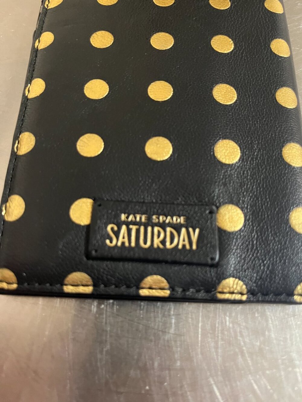 KATE SPADE Saturday Polka Dot Black Passport Holder - Picture 4 of 4